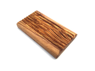 Olive Wood Rectangular Slotted Soap Dish
