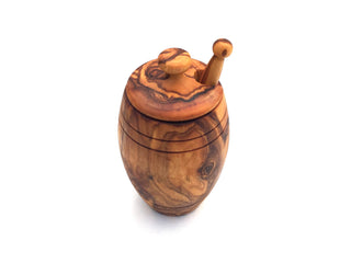 Olive Wood Honey Pot & Spoon