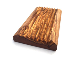 Olive Wood Rectangular Slotted Soap Dish