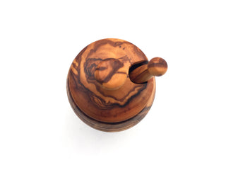 Olive Wood Honey Pot & Spoon