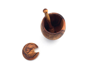 Olive Wood Honey Pot & Spoon