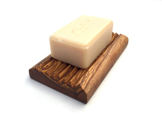 Olive Wood Rectangular Slotted Soap Dish