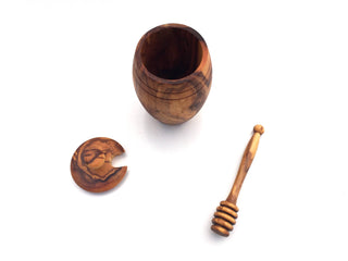 Olive Wood Honey Pot & Spoon